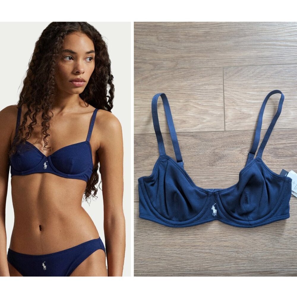 Polo Ralph Lauren | Modern Rib Demi Bra In Navy 36C